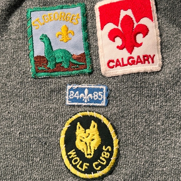 Vintage Kids 80's Boy Scouts Of Canada Official Cub Jersey With Patches Calgary - Picture 5 of 8